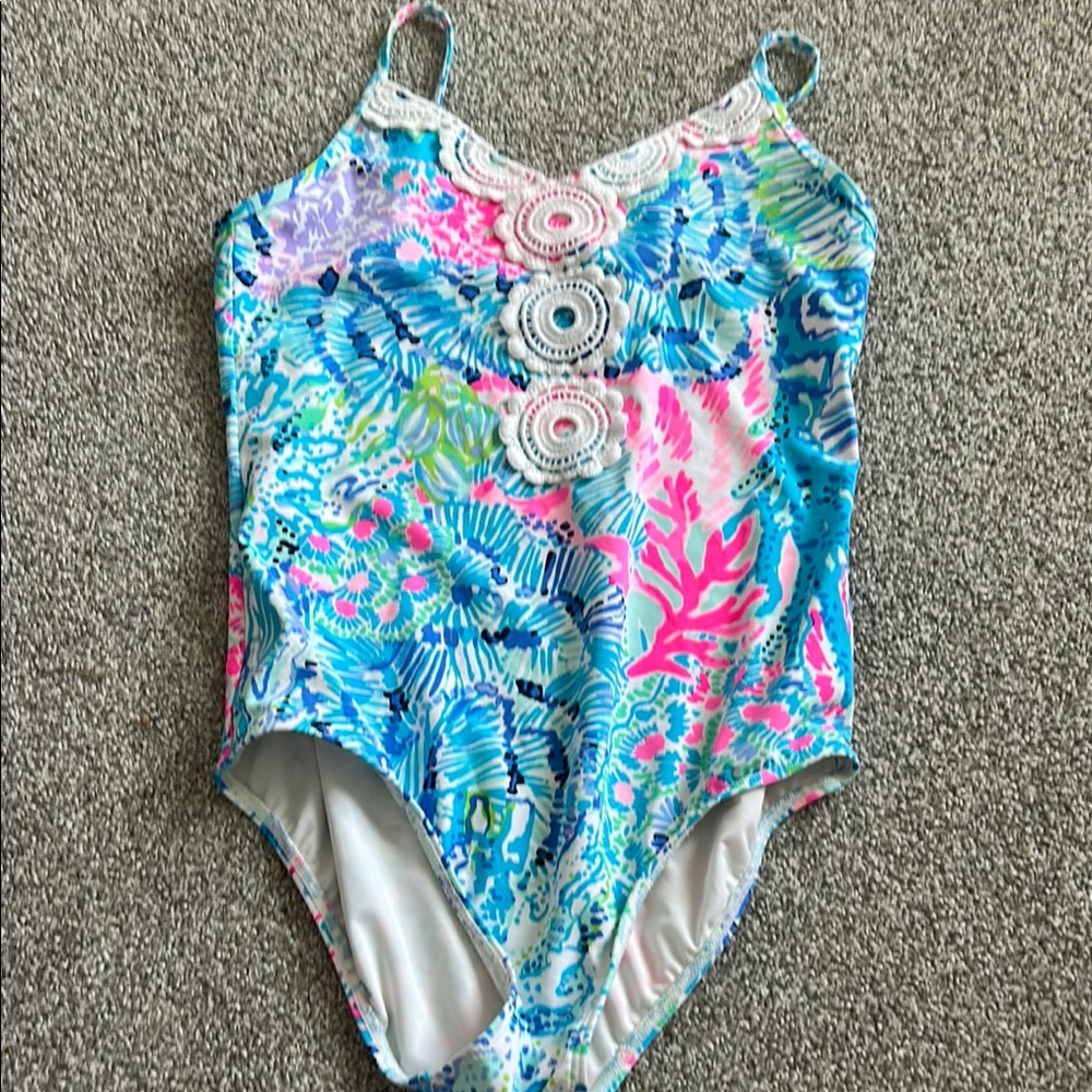 Lilly Pulitzer Blue and Pink One Piece Swimsuit